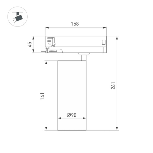 Светильник LGD-GERA-4TR-R90-40W Day4000 (BK, 15 deg, 230V) (Arlight, IP20 Металл, 5 лет)
