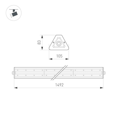 Светильник SP-LAGERN-L1500-250W Day4000 (WH, 50х90 deg, 230V) (Arlight, IP65 Металл, 5 лет)