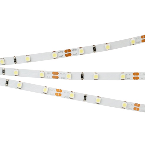 Лента светодиодная RT-A60-5mm 12V Warm2700 (4.8 W/m, IP20, 2835, 5m) (Arlight, 4.8 Вт/м, IP20)