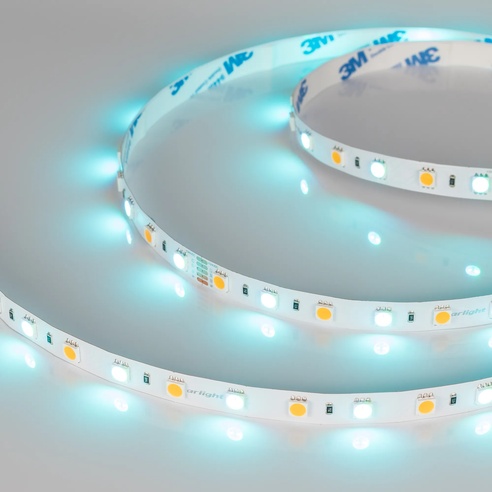 Лента светодиодная RT-B60-10mm 24V RGBW-Warm (14.4 W/m, IP20, 5060, 5m) (Arlight, Открытый)