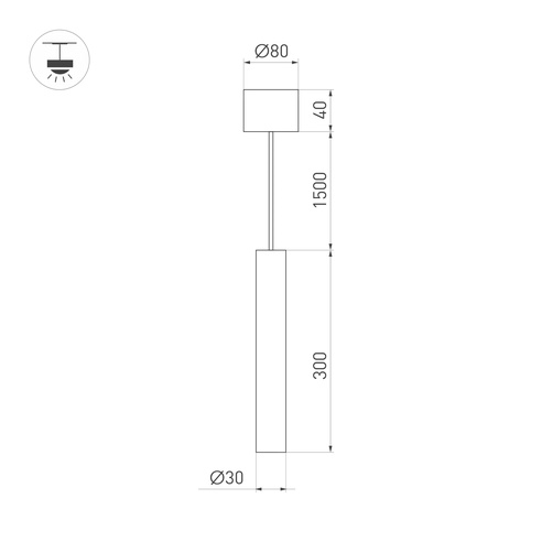 Светильник SP-PIPE-HANG-L300-R30-9W Warm3000 (GD, 24 deg, 230V) (Arlight, IP20 Металл, 3 года)