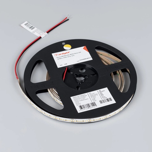 Лента светодиодная MICROLED-M320-8mm 24V Warm2700 (8 W/m, IP20, 2216, 5m) (Arlight, 130 лм/Вт)