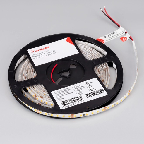 Лента герметичная RTW-SE-A120-8mm 24V Warm2700 (9.6 W/m, IP65, 2835, 5m) (Arlight, -)
