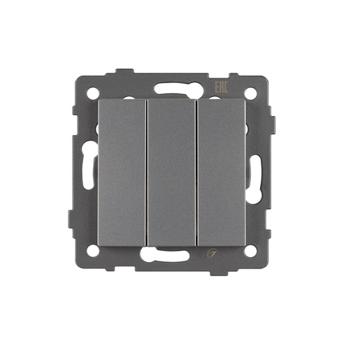 Механизм выключателя трехклавишный непроходной SWT-MK03-PL-GR-V (250V, 10A) (Arlight, -)