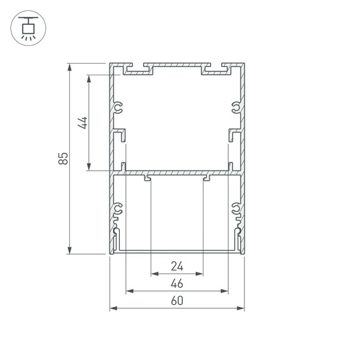 Профиль ARH-LINE-6085-2000 BLACK (Arlight, Алюминий)