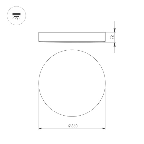 Светильник SP-FLOWER-R360-18W Day4000-MIX (BK, 110 deg, 230V, MOTION) (Arlight, IP54 Пластик, 3 года)