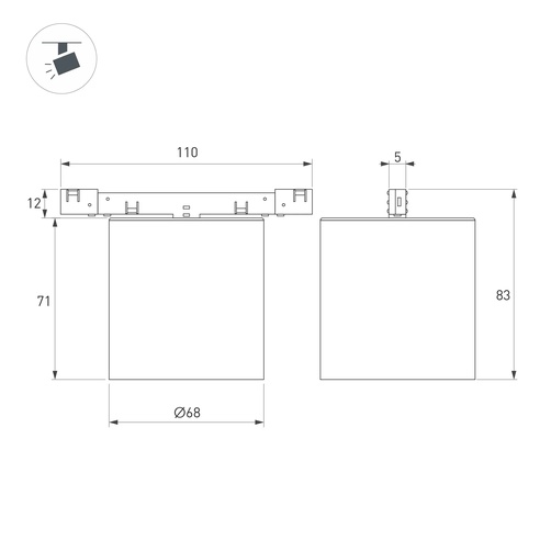 Светильник MAG-MICROCOSM-POINT-R68-7W Warm3000 (WH, 36 deg, 24V) (Arlight, IP20 Металл, 5 лет)