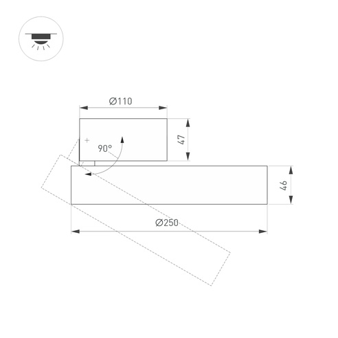 Светильник SP-RONDO-FLAP-R250-30W Warm3000 (WH, 110 deg) (Arlight, IP40 Металл, 3 года)
