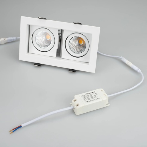 Светильник CL-KARDAN-S180x102-2x9W Warm (WH, 38 deg) (Arlight, IP20 Металл, 3 года)