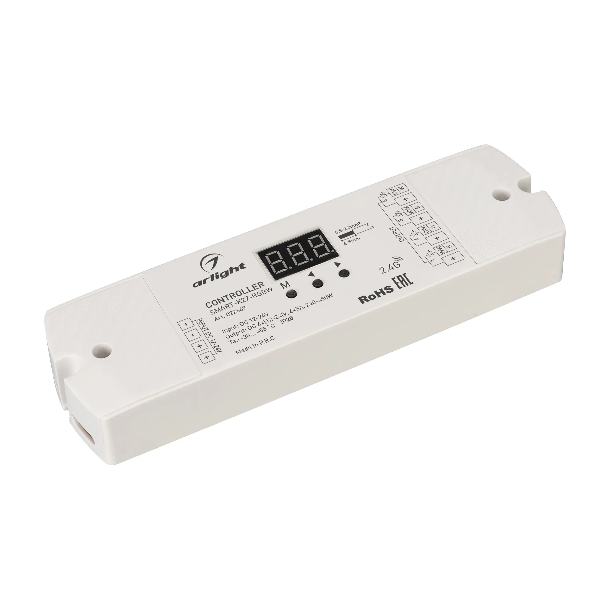 Контроллер SMART-K27-RGBW (12-24V, 4x5A, 2.4G) (Arlight, IP20 Пластик, 5 лет) - изображение товара