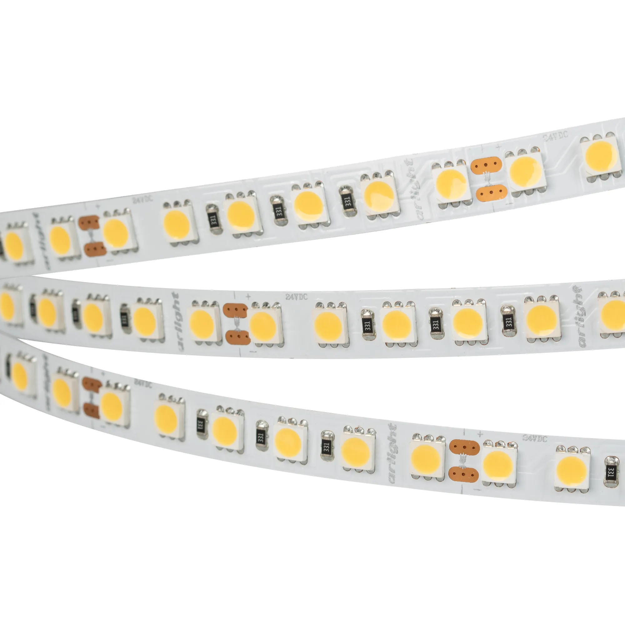 Лента светодиодная RT 6-5050-96 24V Warm3000 3x (480 LED) (Arlight, 23 Вт/м, IP20) - изображение товара