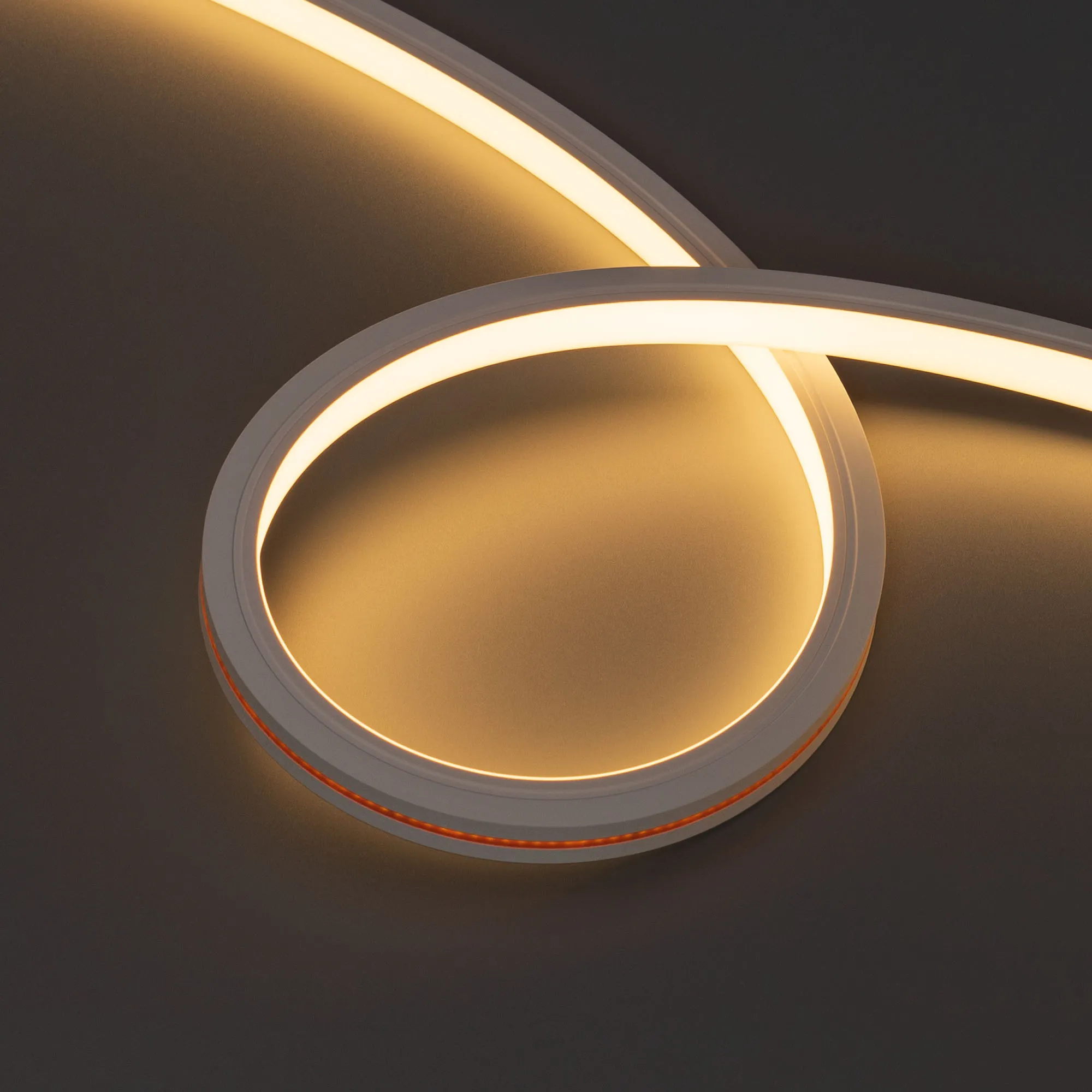 Лента герметичная MOONLIGHT-TOP-X320-13x12mm 24V Warm3000 (5 W/m, IP67, sauna, 5m, wire x1) (Arlight, Вывод вниз, 3 года) - изображение товара