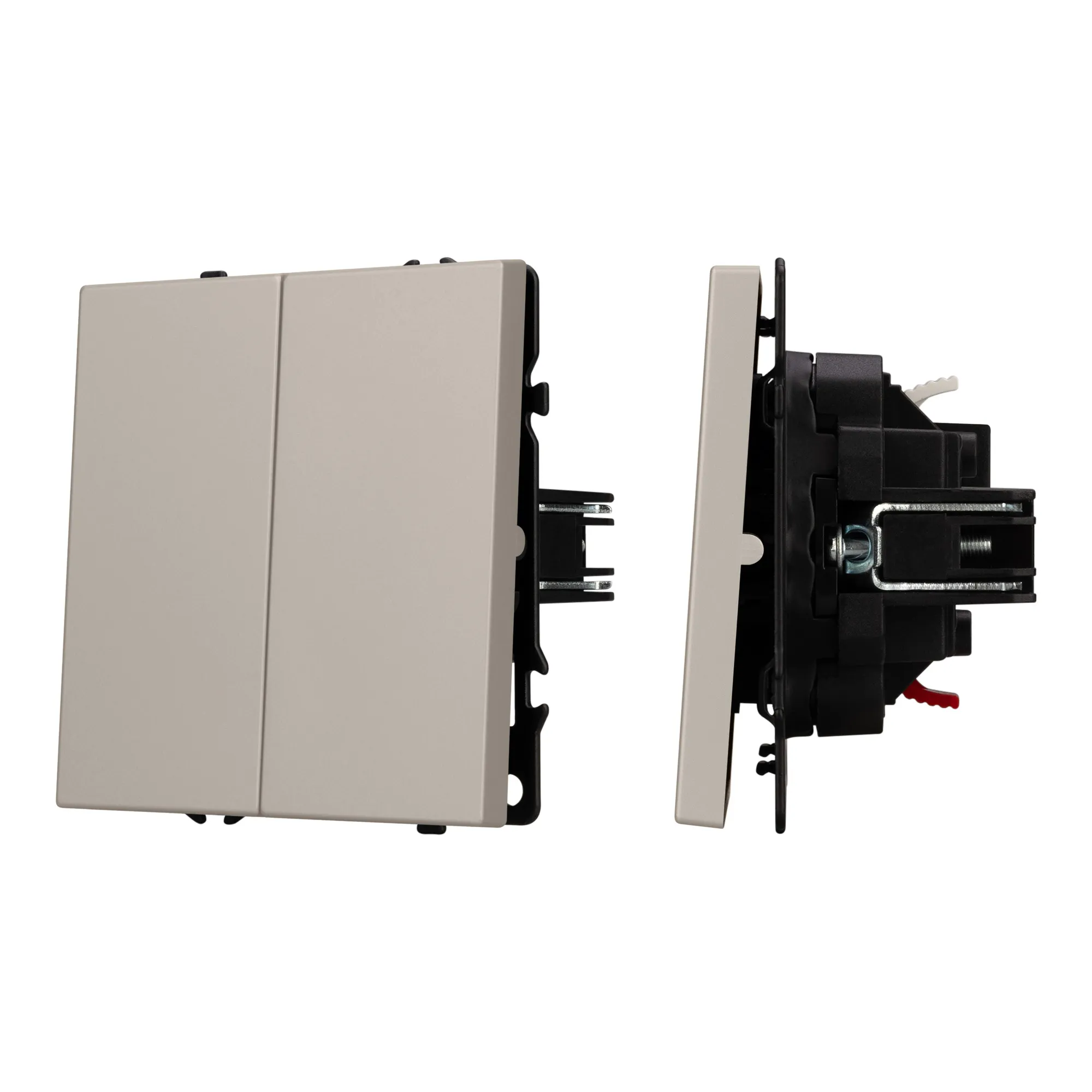 Механизм выключателя двухклавишный непроходной SWT-NOBE-MK02-SFPL-CA (230V, 10A) (Arlight, Кашемир) - изображение товара